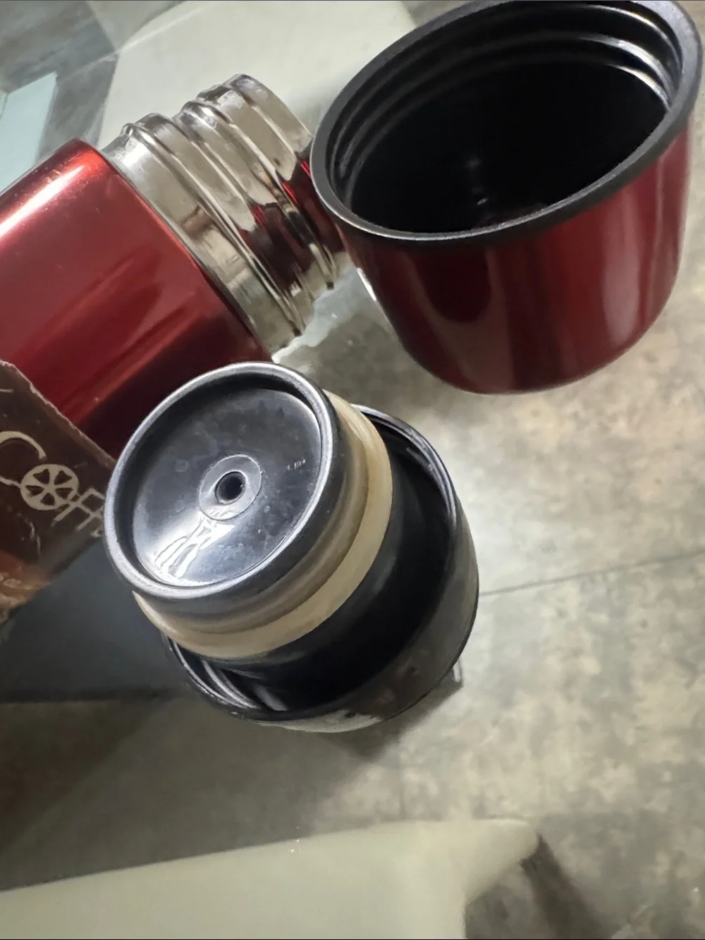 Red Stainless Steel Travel Thermos